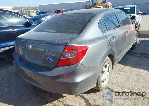 2012 Honda Civic Natural Gas z USA, uszkodzony, nr VIN 19XFB5F52CE003594